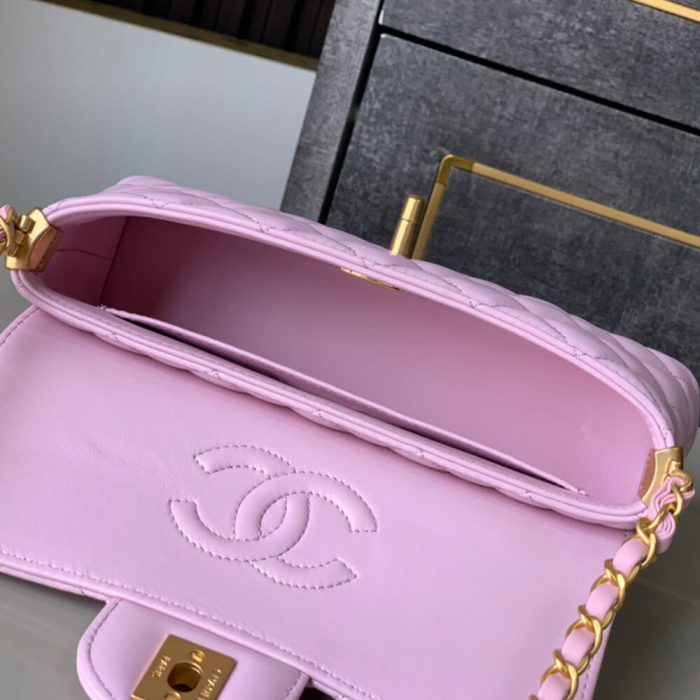 CHANEL Mini Flap Bag with Top Handle(HIGH-END GRADE) - Image 8