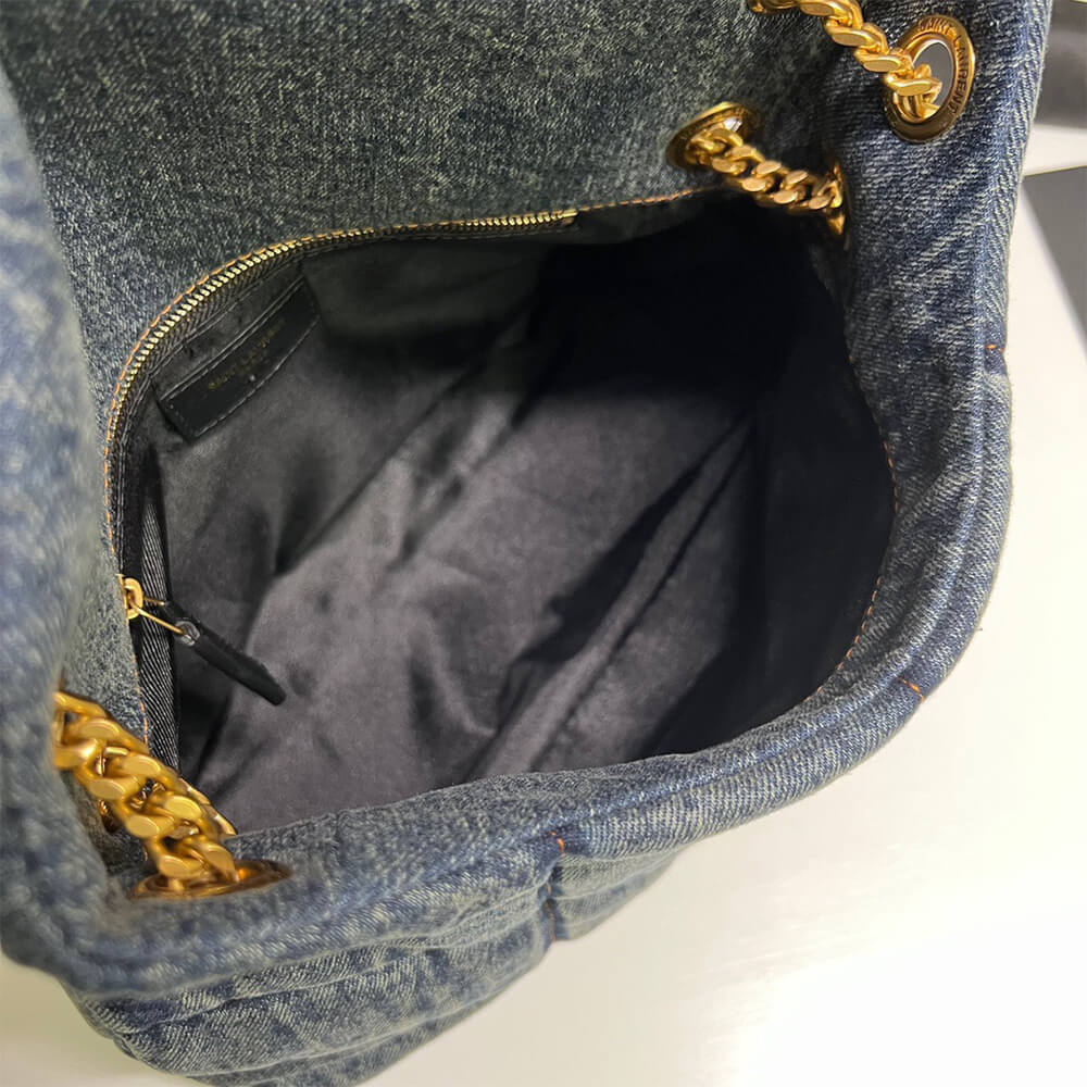 8-80-6.jpg YSL PUFFER SMALL IN SUEDE AND DENIM - Image 8