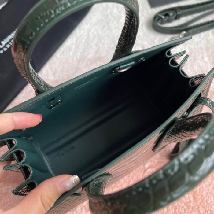 YSL SAC DE JOUR NANO IN EMBOSSED CROCODILE SHINY LEATHER - Image 8