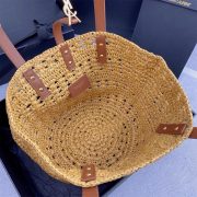 YSL Medium Panier Raffia Bag In Brown - Image 8