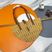 YSL Small Panier Raffia Bag In Brown - Image 9